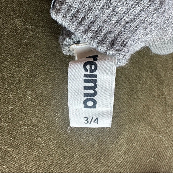 Grey Wool Kids Mittens - Picture 2 of 3